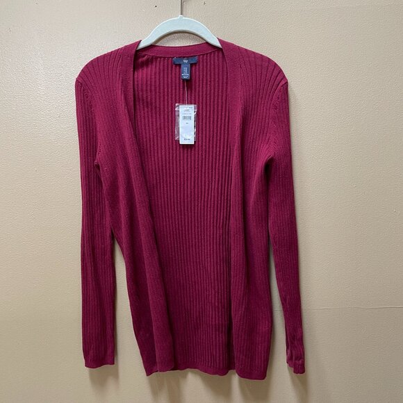 Gap Women's Long Sleeve Cardigan Sweater Button Down Cranberry Size XS NWT - Picture 1 of 11